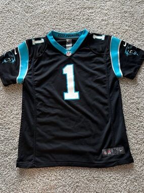 NFL Kids Black and Blue Carolina Panthers #1 Jersey